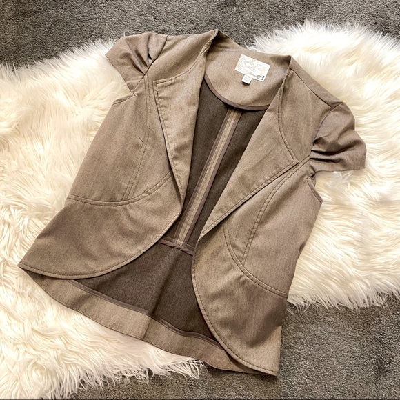Taupe open-front blazer - Picture 1 of 5